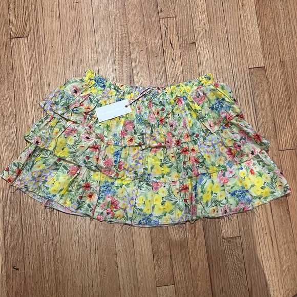 LoveShack Fancy Brynlee Skirt Rainbow Skies floral silk blend NWT - Picture 11 of 13